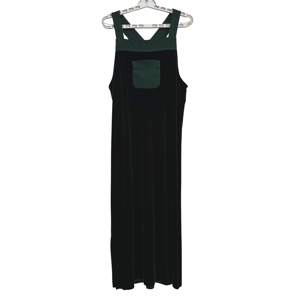 VTG 90s Nina Piccalino Velvet Jumper Dress M Green Whimsigoth Grunge Academia